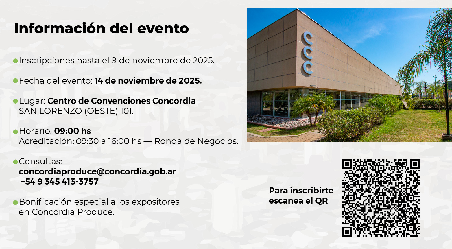 “CONCORDIA PRODUCE”: ÚLTIMOS DÍAS PARA INSCRIBIRSE A LA RONDA DE NEGOCIOS