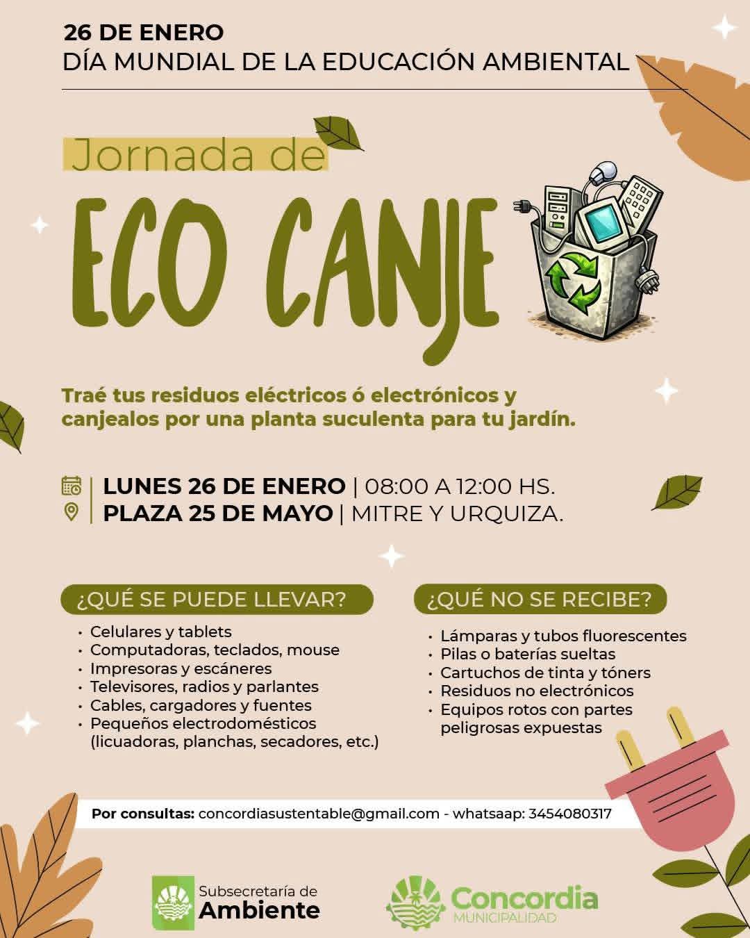JORNADA DE ECOCANJE POR EL DÍA MUNDIAL DE LA EDUCACIÓN AMBIENTAL