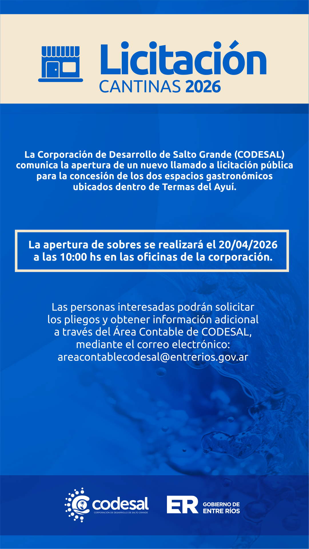 CODESAL anuncia un nuevo llamado a licitación para concesiones en el Lago de Salto Grande