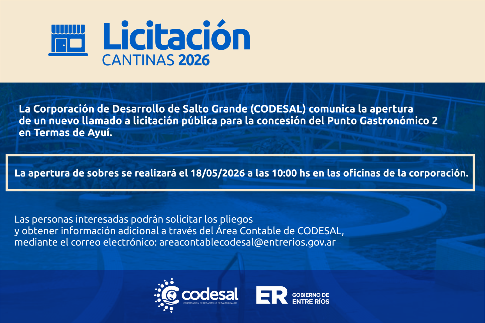 CODESAL anuncia un nuevo llamado a licitación para la concesión de un espacio gastronómico clave en el L ago de Salto Grande