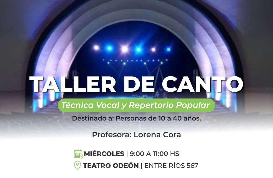 LA SUBSECRETARÍA DE EDUCACIÓN Y CULTURA ABRE INSCRIPCIONES PARA EL TALLER DE CANTO