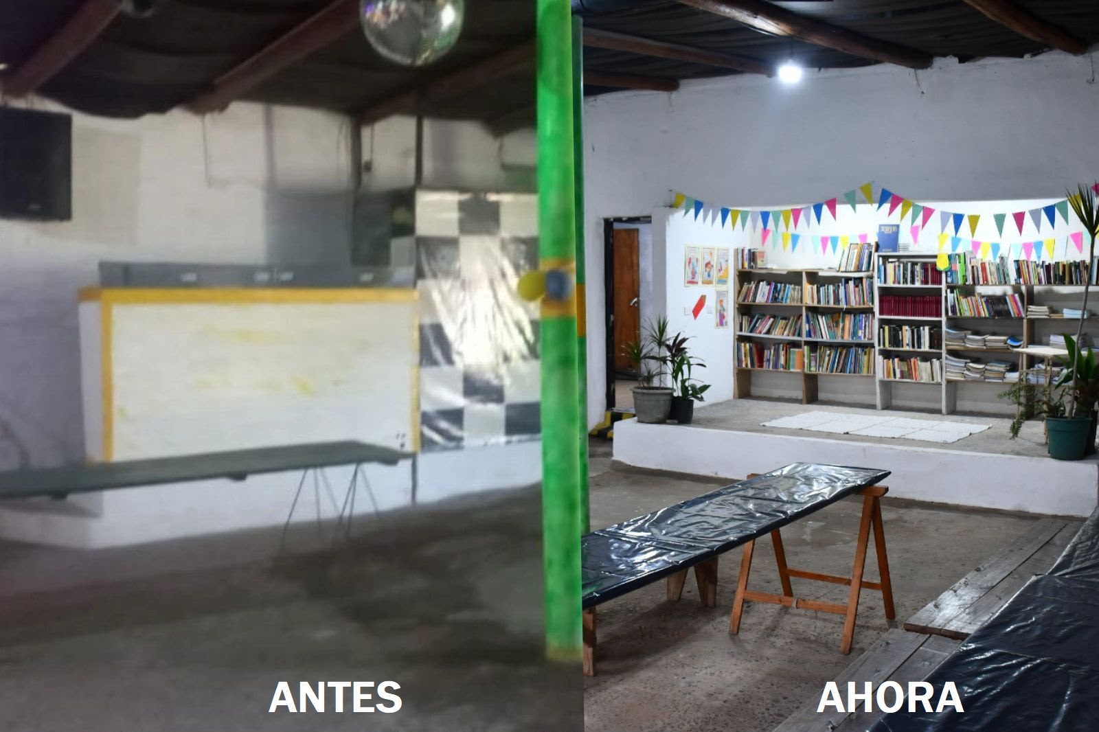 UN SALÓN COMUNITARIO, QUE ERA USADO COMO LOCAL BAILABLE, PASÓ A SER UN ESPACIO DE LECTURA Y FORMACIÓN