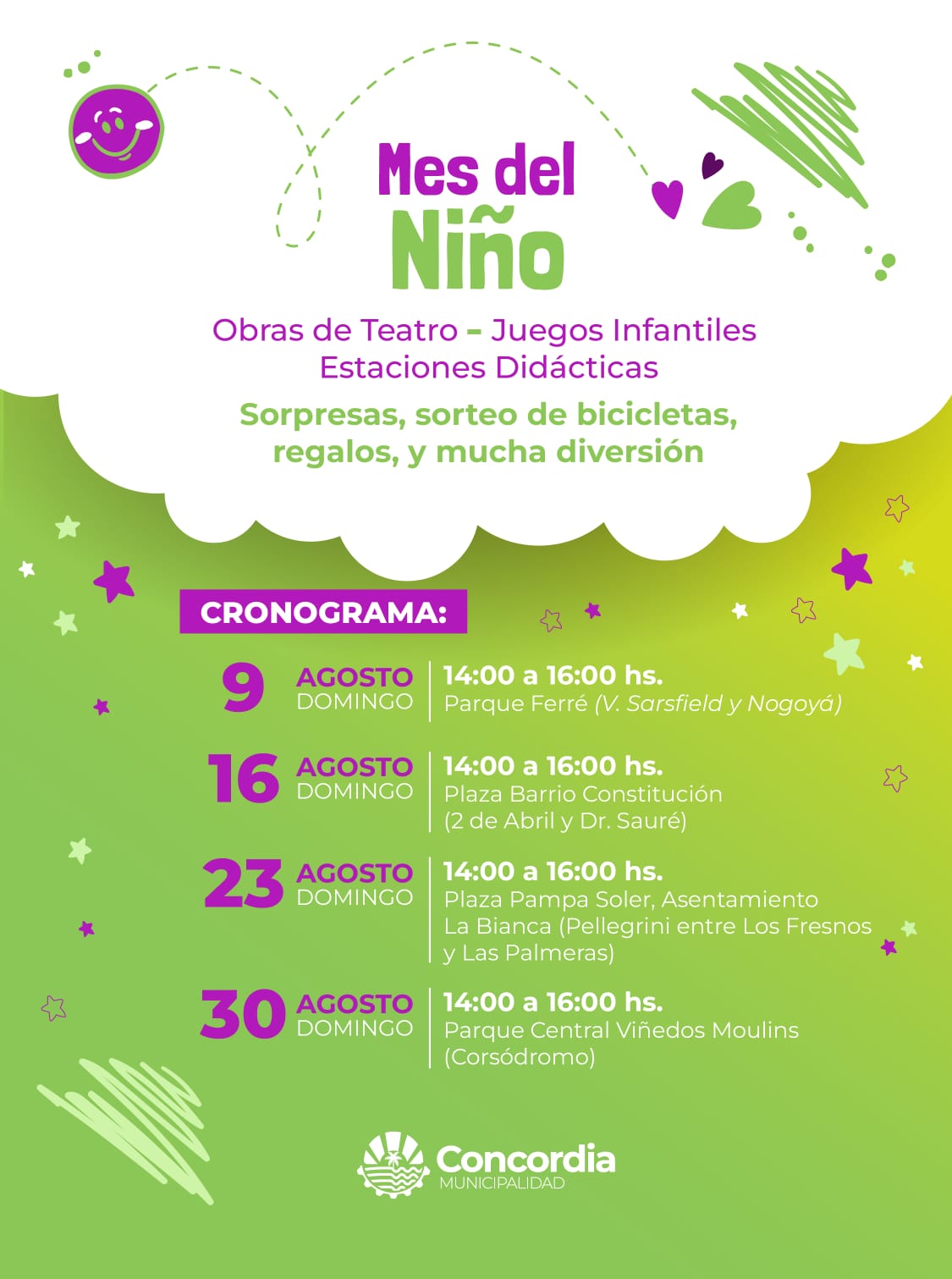 “MES DEL NIÑO” CON ACTIVIDADES EN DISTINTOS BARRIOS DE LA CIUDAD