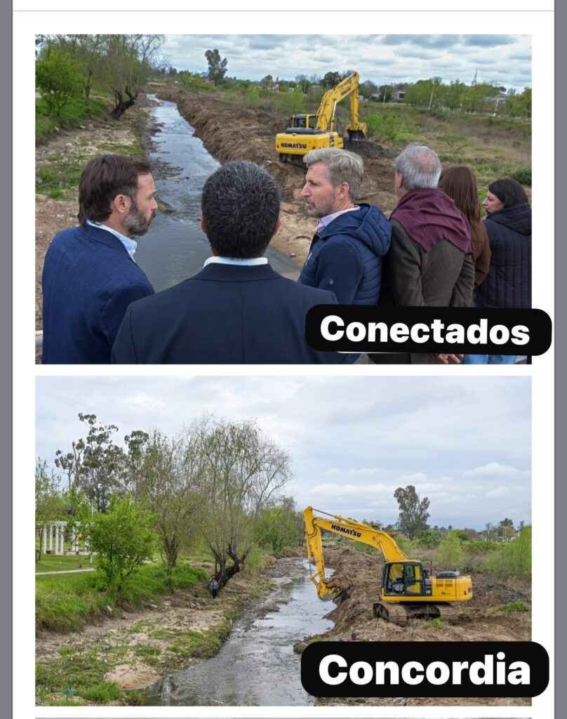 El gobernador supervisó las obras de limpieza y saneamiento del arroyo Manzores